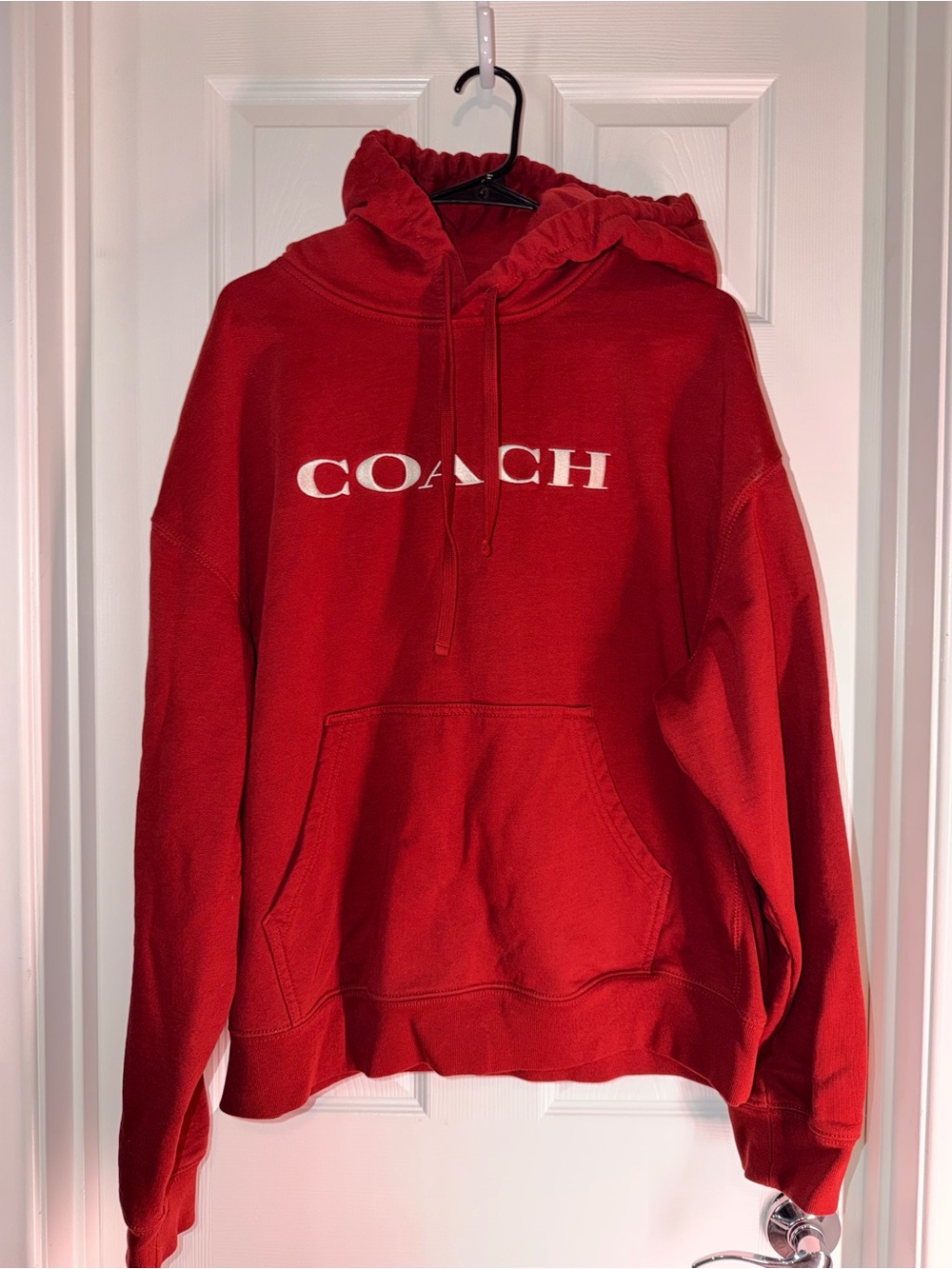 Coach Men's Red Logo Hoodie